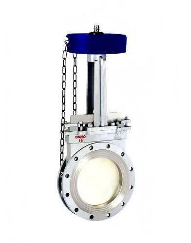 Corrente a válvula de faca acionada pela roda